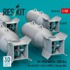 RESKIT RS48-0546 AN-M58 bombs (6 pcs) (500 lbs) for all USAF & RAF of WW2 & Korean War (3D Printed) 1/48